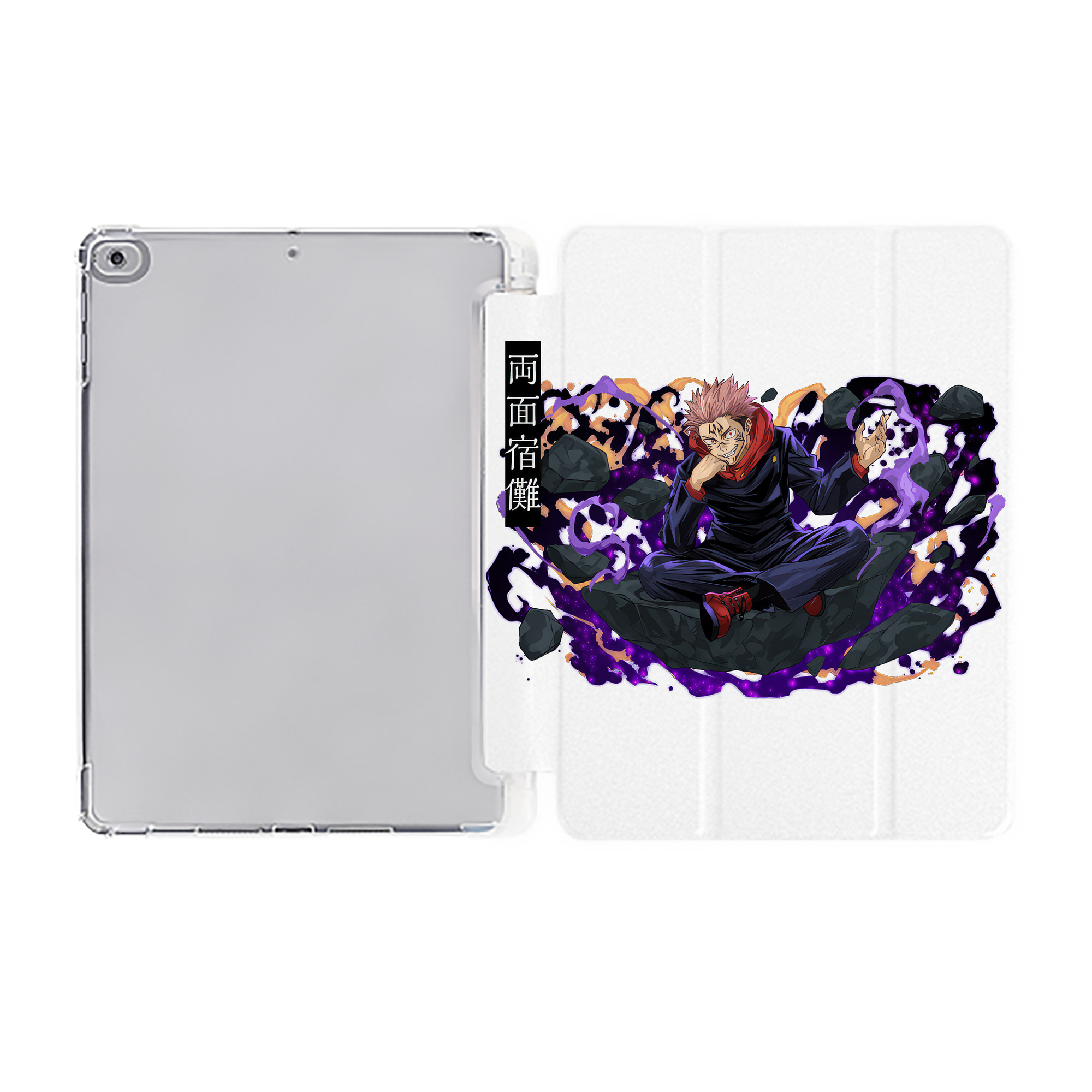 （画像用） 呪術廻戦 Jujutsu Kaisen IPad ケース ペン収納付き 三つ折りスタンド PUレザー×シリコン 対応機種9.5/10.5/10.9インチ